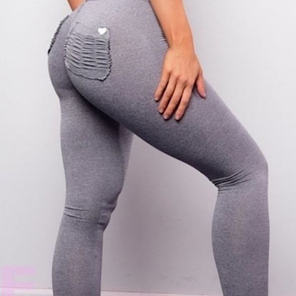 Cute Booty Lounge Scrunch Booty Leggings Grey